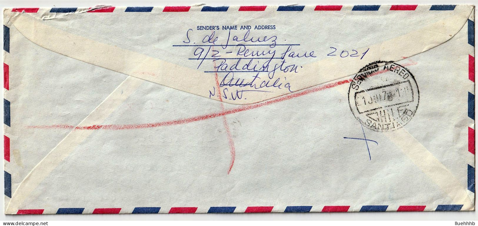 AUSTRALIA: 1974 Registered Airmail Cover To CHILE, $1.05 Rate - Briefe U. Dokumente
