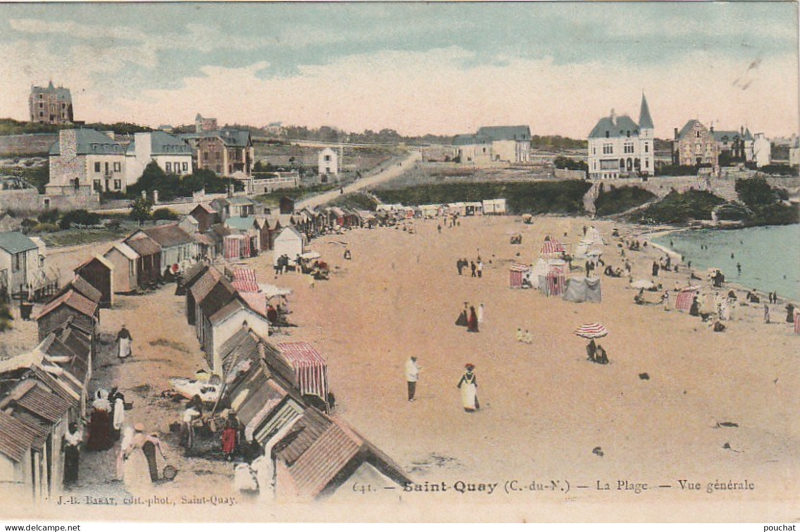 AA+ 28-(22) SAINT QUAY - LA PLAGE - VUE GENERALE - CARTE COLORISEE - EDIT. PHOT. BARAT , ST QUAY - Saint-Quay-Portrieux