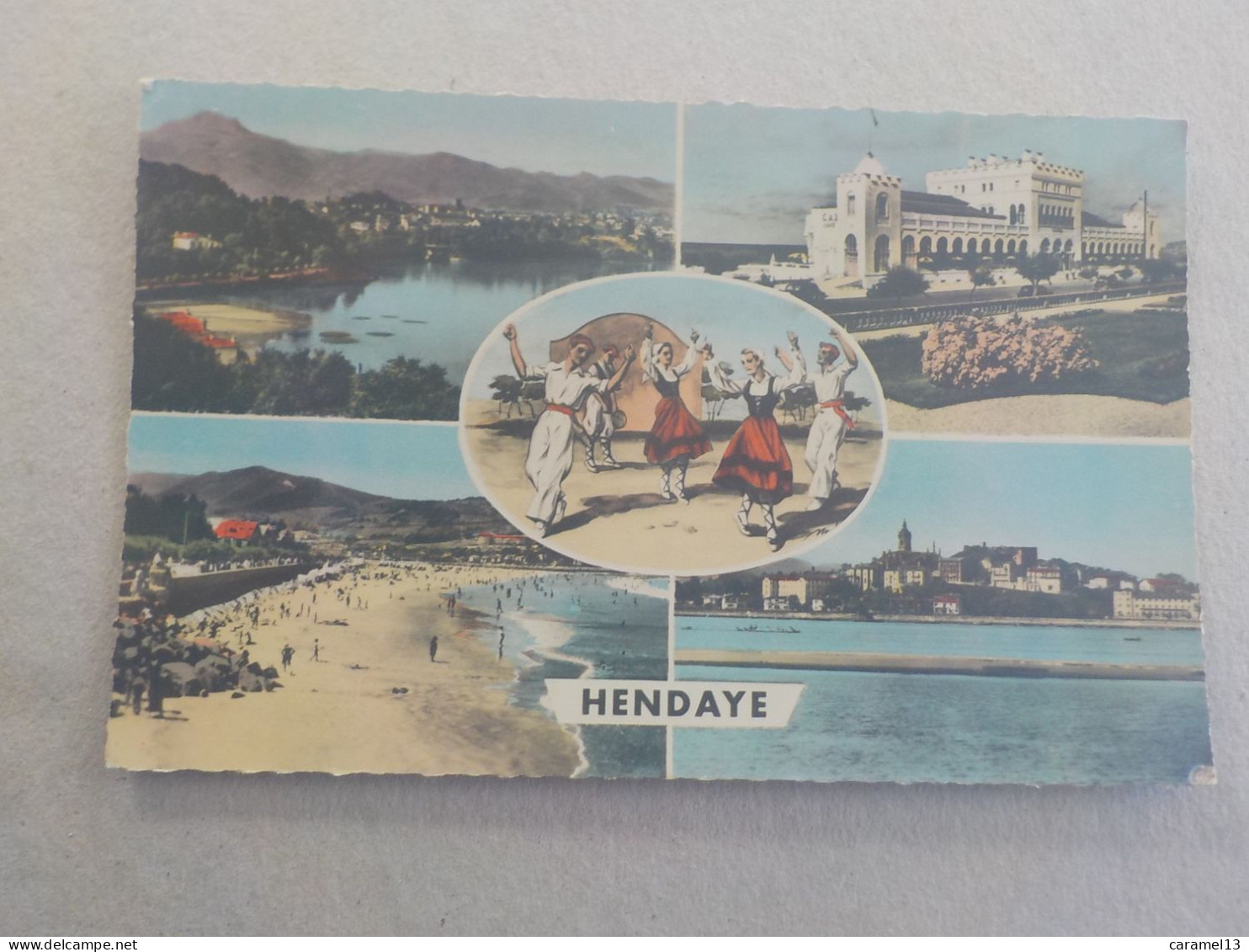 CPSM -  AU PLUS RAPIDE -  HENDAYE - MULTIVUES  -  VOYAGEE  TIMBREE 1963 - FORMAT CPA - Hendaye