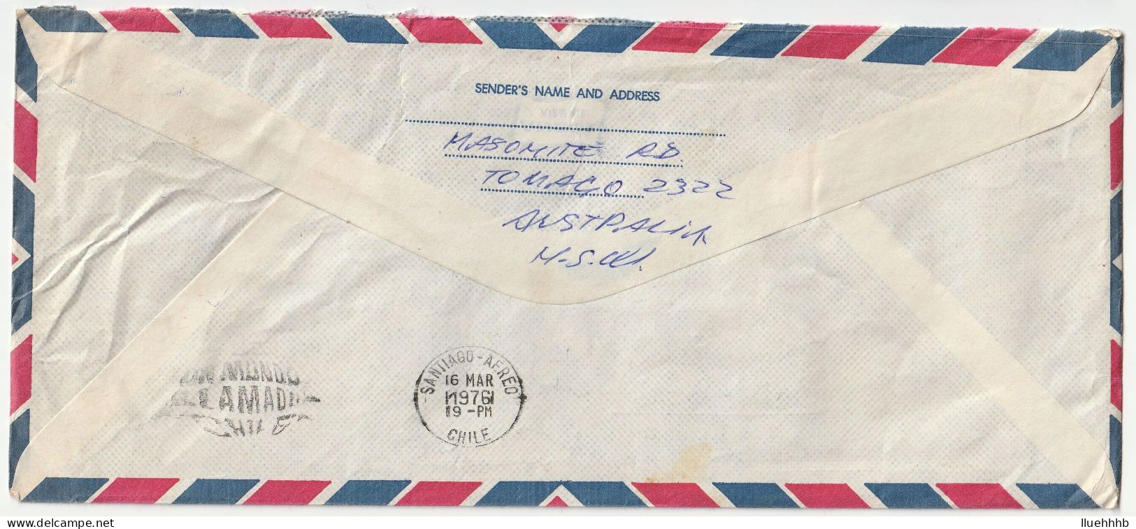AUSTRALIA: 1976 Registered Airmail Cover To CHILE, $1.35 Rate - Brieven En Documenten