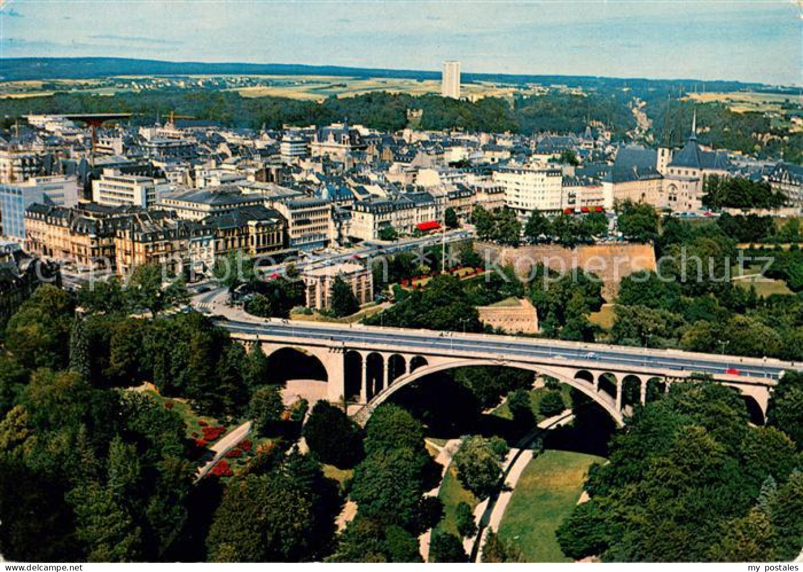 73650206 Luxembourg_Luxemburg Vue Aérienne Du Pont Adolphe Et Du Boulevard Roose - Sonstige & Ohne Zuordnung