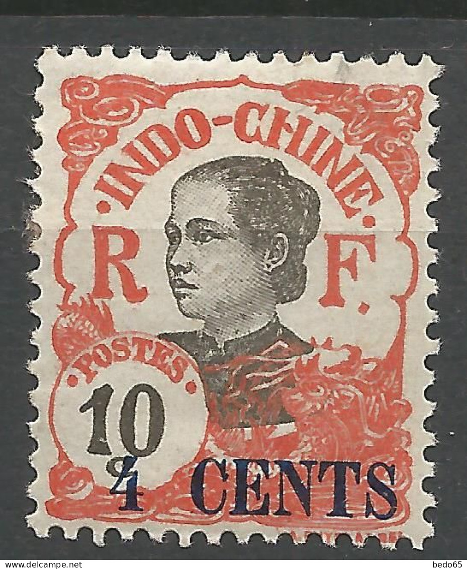 INDOCHINE N° 76b Surcharge Espacée Entre 4 Et CENTS NEUF* TRACE DE CHARNIERE  / Hinge  / MH - Unused Stamps