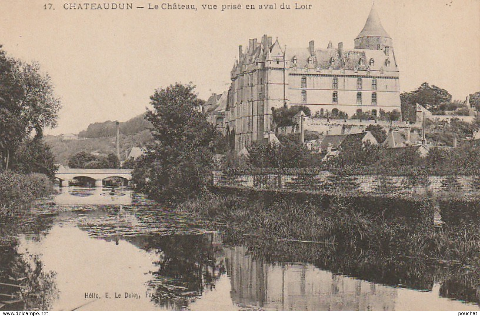 AA+ 34-(28) CHATEAUDUN - LE CHATEAU , VUE PRISE EN AVAL DU LOIR  - Chateaudun