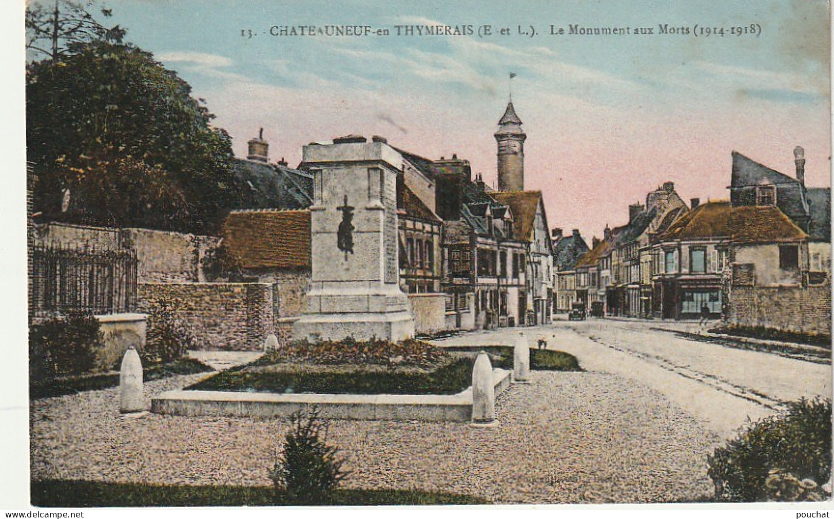 AA+ 34-(28) CHATEAUNEUF EN THYMERAIS - LE MONUMENT AUX MORTS  ( 1914/1918 ) - CARTE COLORISEE - Châteauneuf