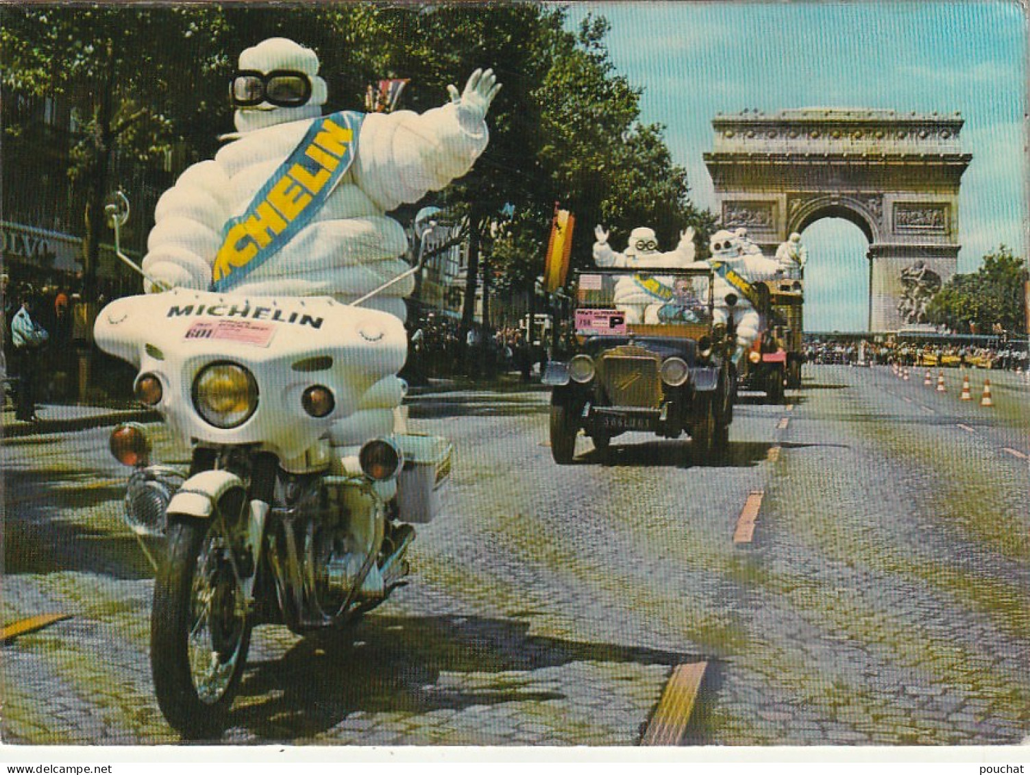 AA+ 36 -(75) TOUR DE FRANCE  - L' ARRIVEE DU BIBENDUM MICHELIN SUR LES CHAMPS ELYSEES - MOTO , VEHICULES ANCIENS - Ciclismo