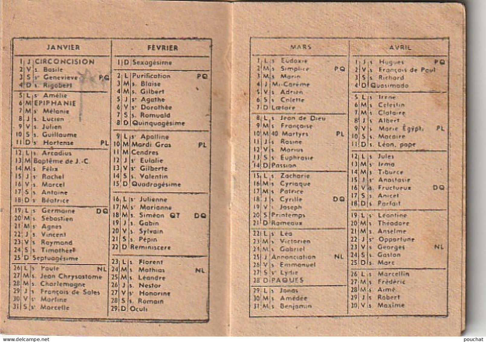 AA+ 36 -(82) MINI CALENDRIER COMPLET 1948 - MADAME MOURGUE , MERCERIE BONNETERIE , MONTAUBAN - Tamaño Pequeño : 1941-60