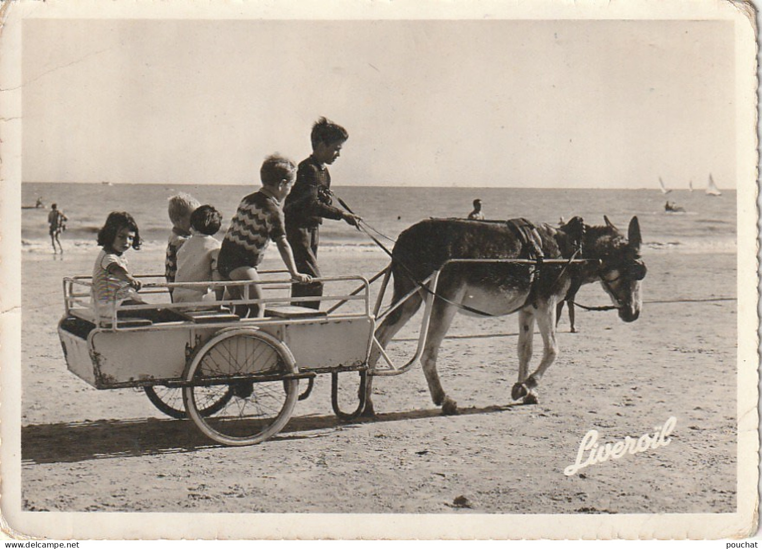 AA+ 36 - CARRIOLE AVEC ENFANTS ET ATTELAGE ANE - CARTE PUBLICITAIRE LABORATOIRES CHAMBON , PERIGUEUX ET PARIS - Werbepostkarten