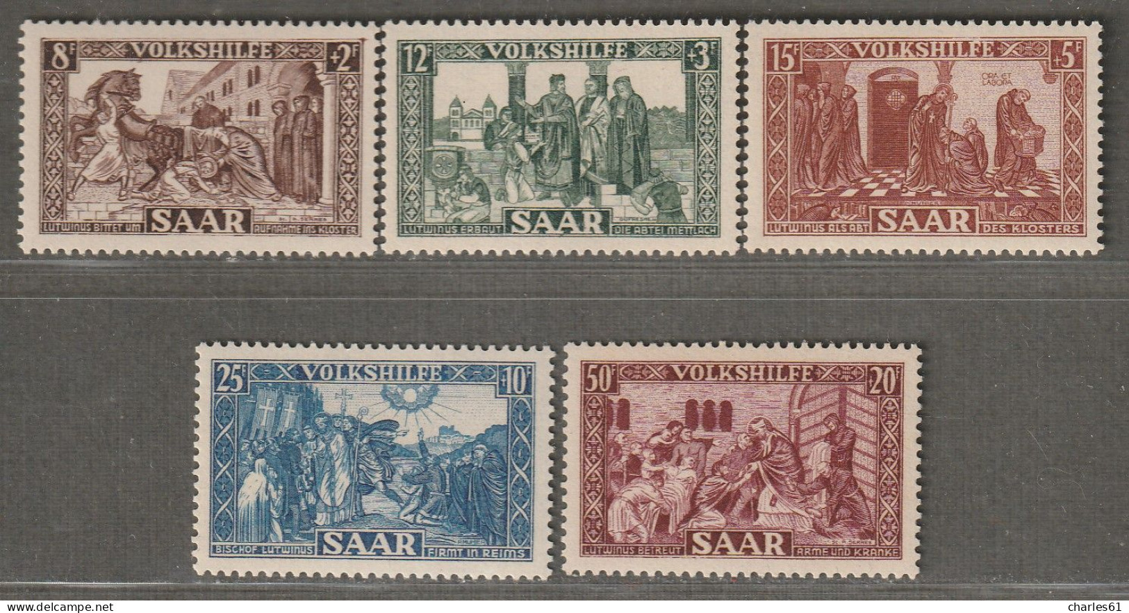 SARRE - N°278/82 ** (1950) Au Profit Des Oeuvres Populaires - Unused Stamps