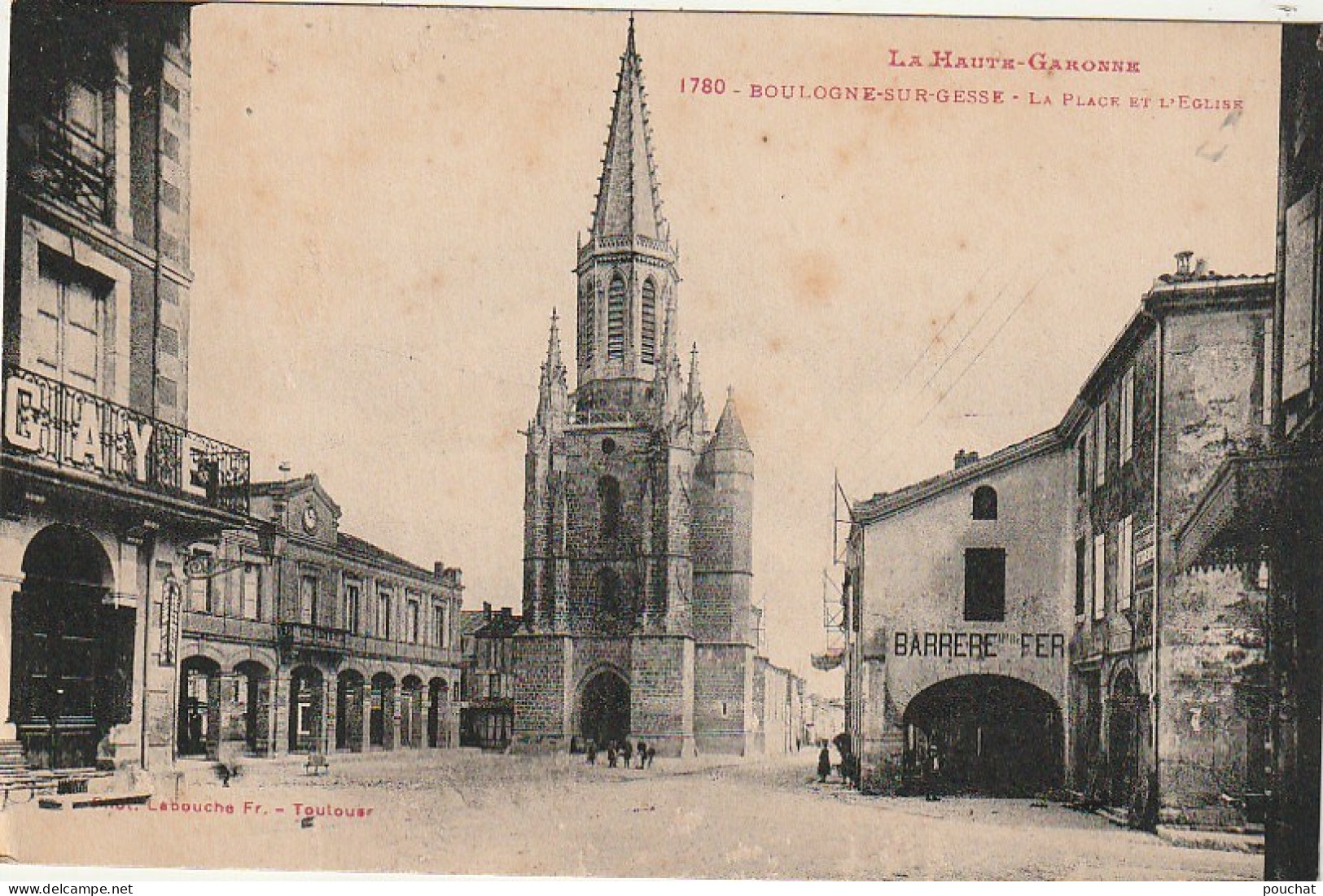 AA+ 40-(31) BOULOGNE SUR GESSE - LA PLACE ET L'EGLISE - Autres & Non Classés