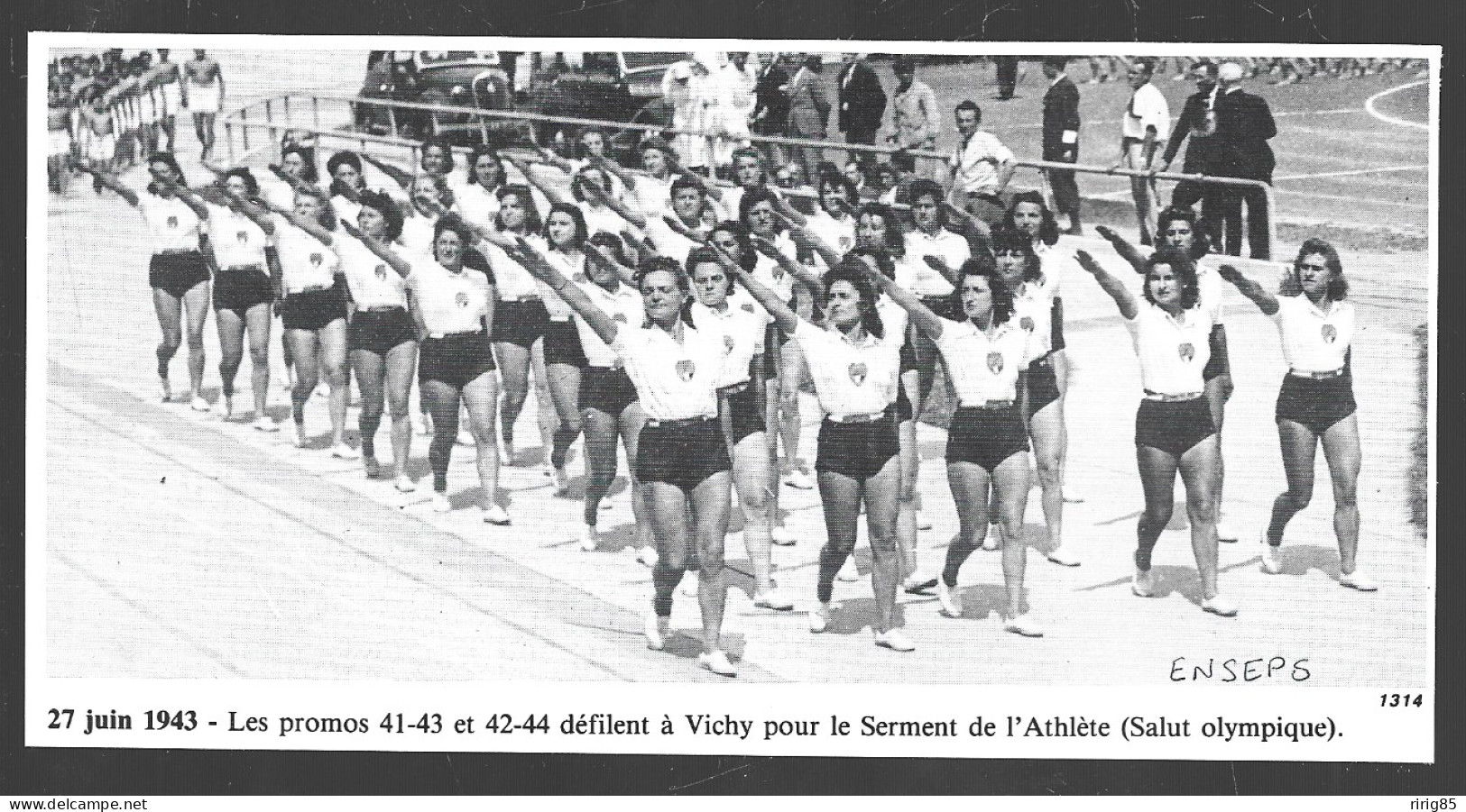 1986  --  ENSEPS . JUIN 1943 . VICHY . SERMENT DE L ATHLETE . 4B047 - Ohne Zuordnung