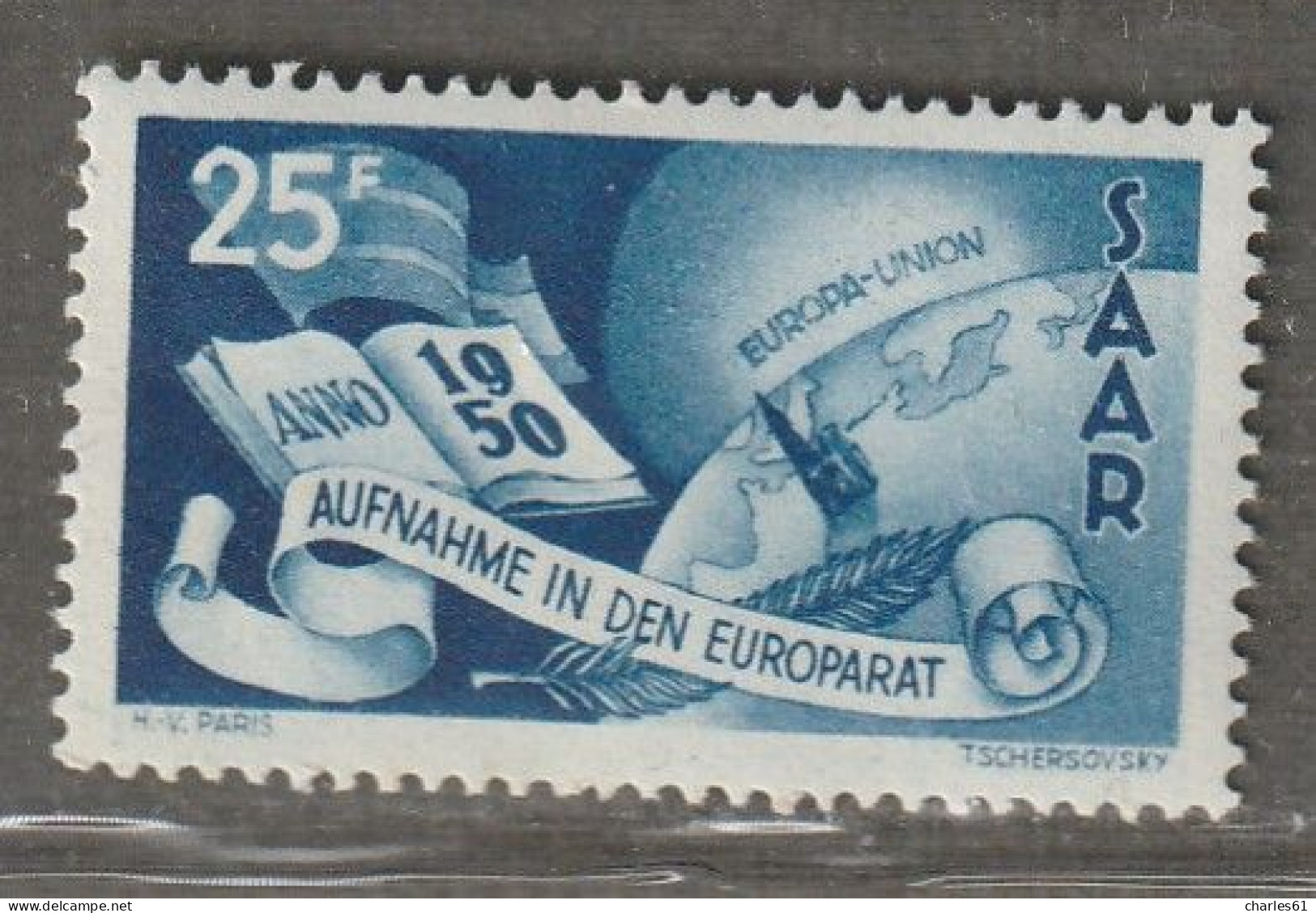 SARRE - N°277 ** (1950) Conseil De L'Europe - Nuovi