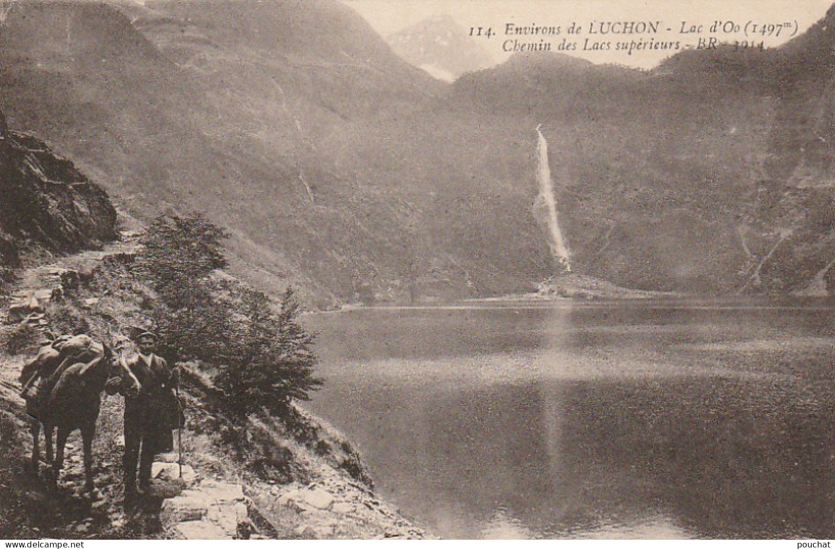 AA+ 41-(31) ENVIRONS DE LUCHON - LAC D'OO - CHEMIN DES LACS SUPERIEURS - ANIMATION - MONTAGNARD AVEC MULE , ANE - Autres & Non Classés