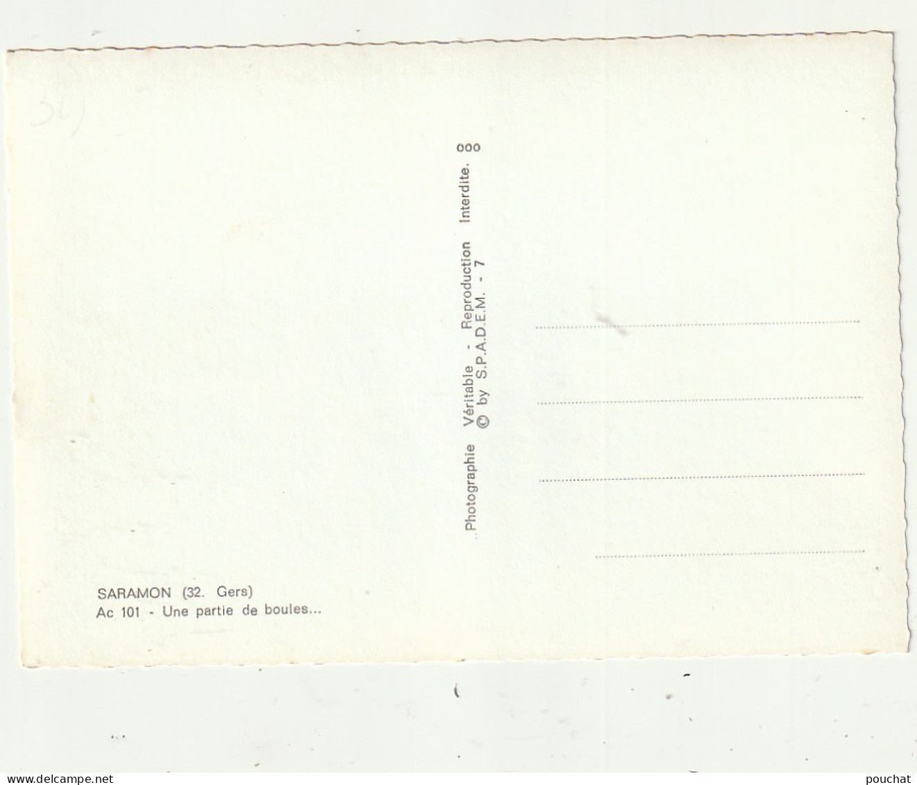 AA+ 42-(32) SARAMON - UNE PARTIE DE BOULES - ANIMATION - BOULISTES , PETANQUEURS - Other & Unclassified