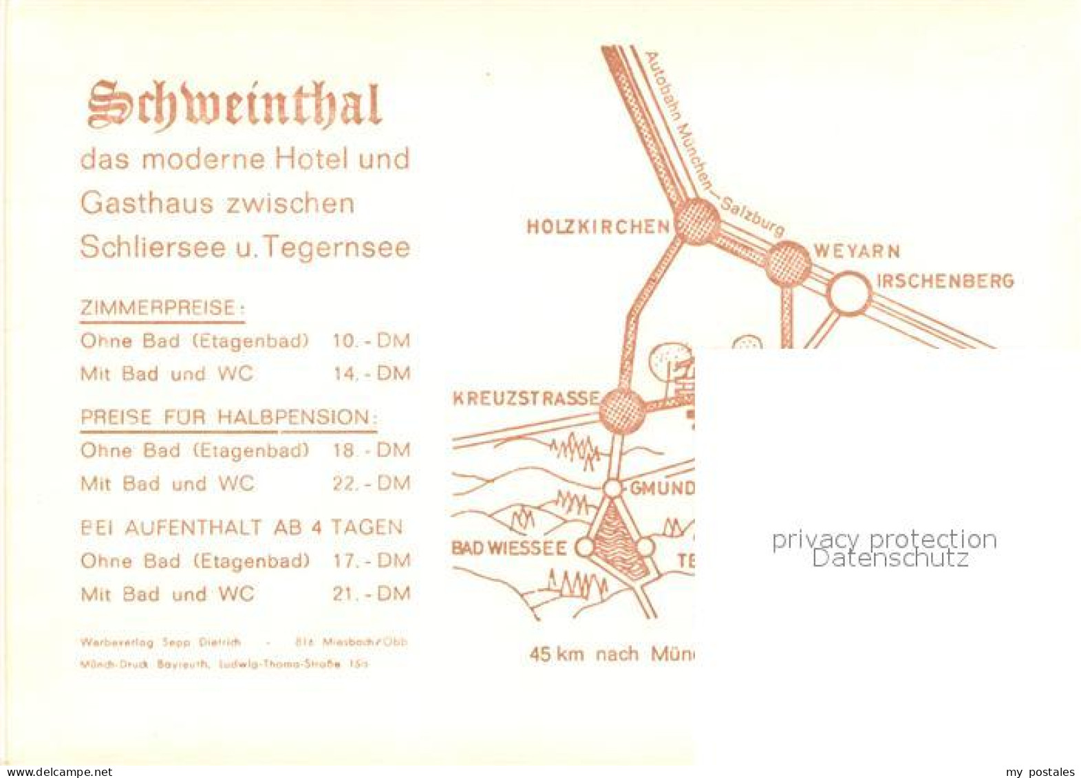 73650015 Schweinthal Miesbach Hotel Gasthaus Schweinthal Gaststube Schweinthal M - Miesbach