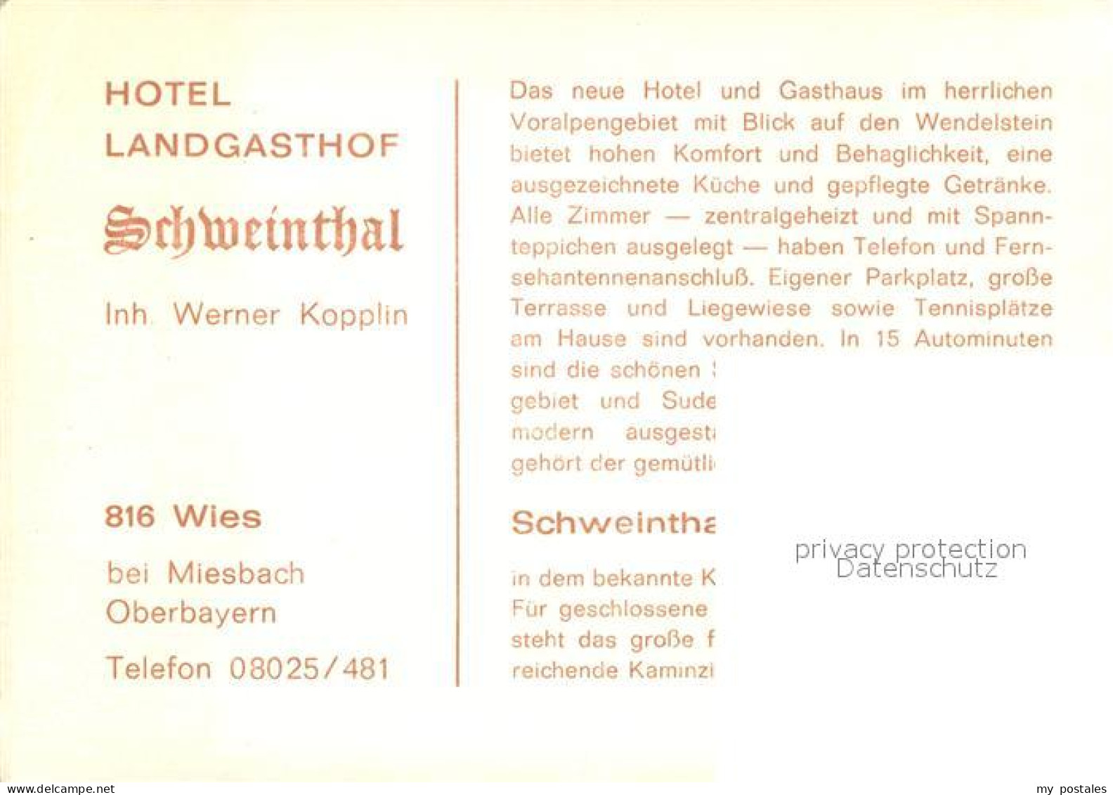 73650014 Schweinthal Miesbach Hotel Landgasthof Schweinthal Schweinthal Miesbach - Miesbach