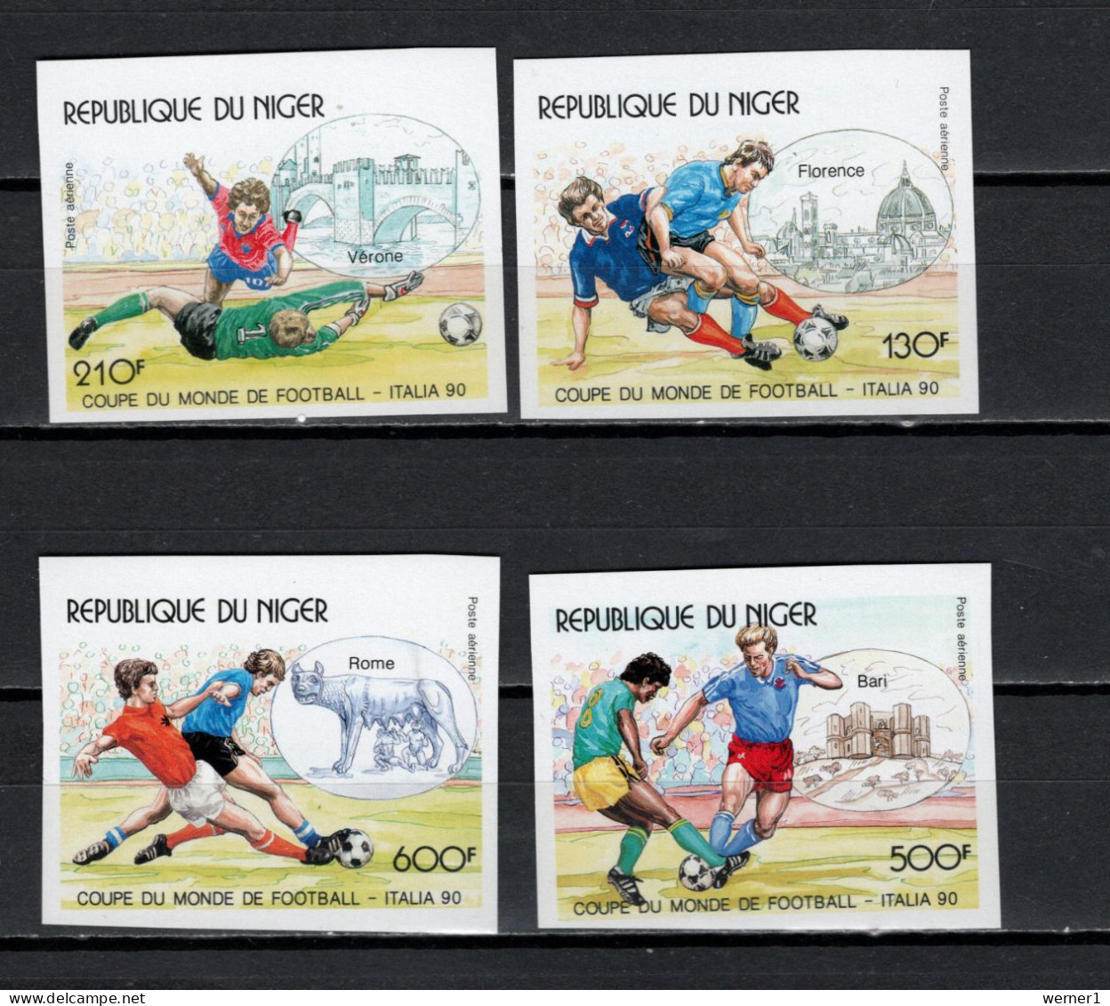 Niger 1990 Football Soccer World Cup Set Of 4 Imperf. MNH -scarce- - 1990 – Italië