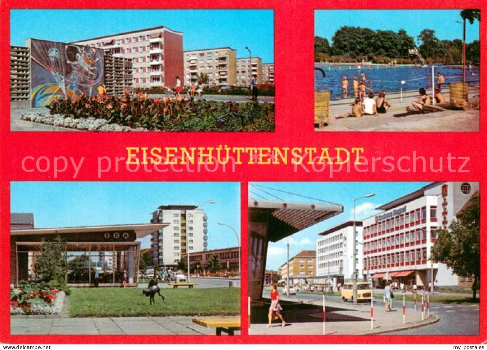 73649992 Eisenhuettenstadt 6. Wohnkomplex Am Froebelring Schwimmbad Leninallee S - Eisenhüttenstadt