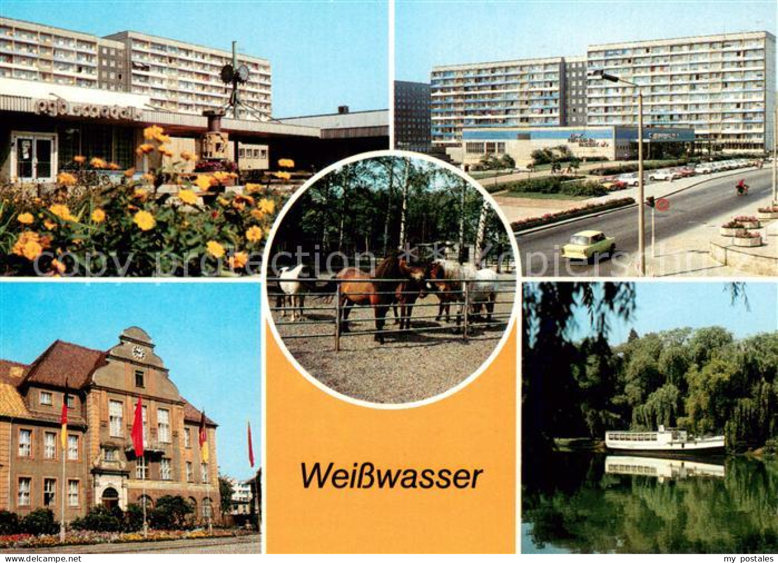 73649983 Weisswasser Oberlausitz Wohnkomplex Am Wasserturm Kaufhaus Tiergarten R - Weisswasser (Oberlausitz)