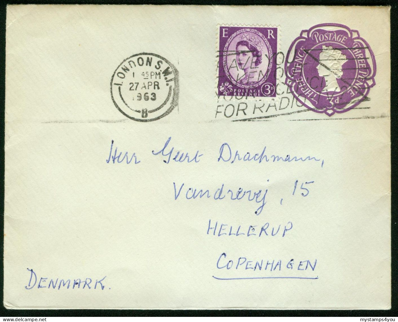 Br Great Britain, London 1963 Cover > Denmark #bel-1030 - Storia Postale