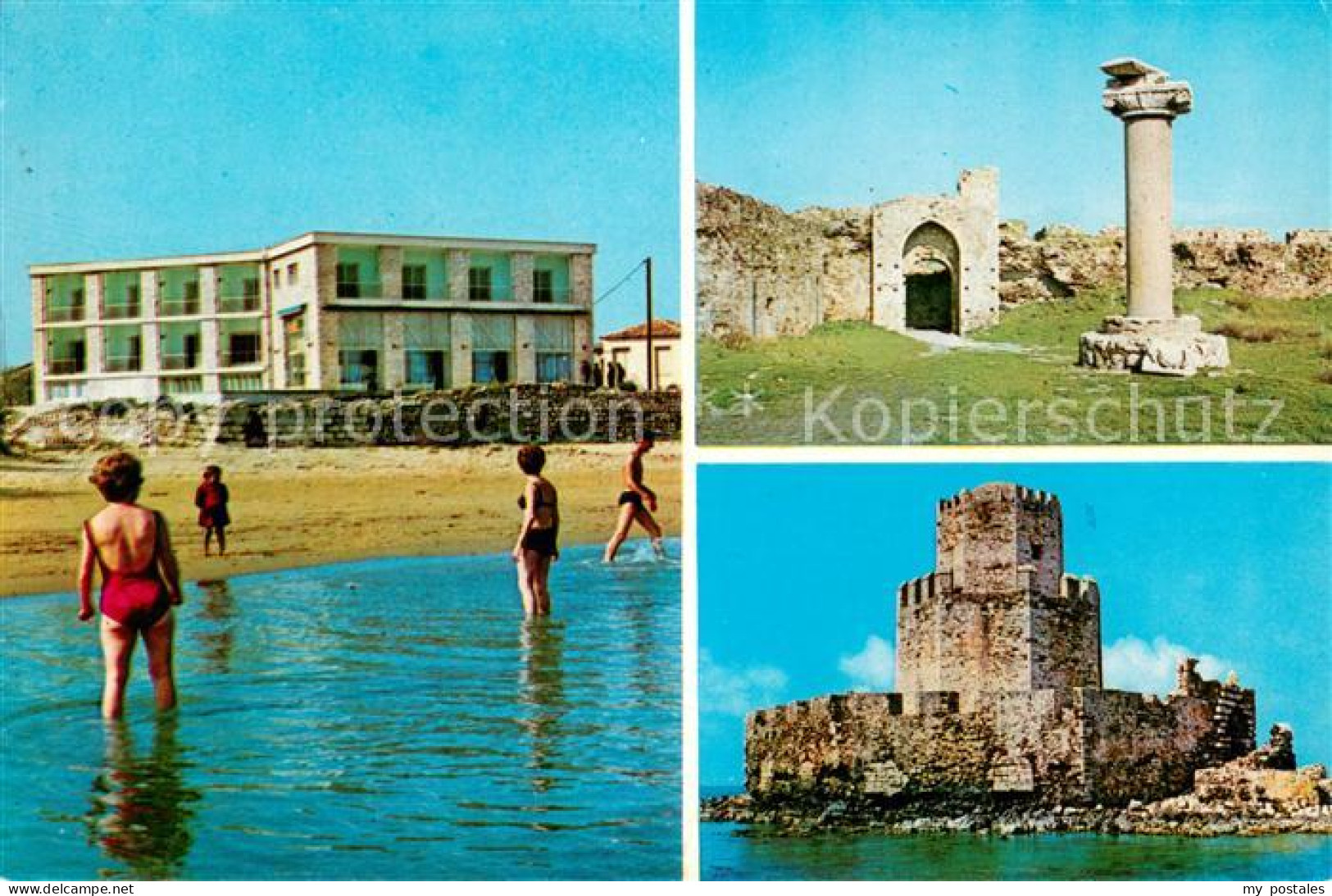 73649927 Methoni Touristenhotel Am Strand Venezianische Festung Ruinen Methoni - Griechenland