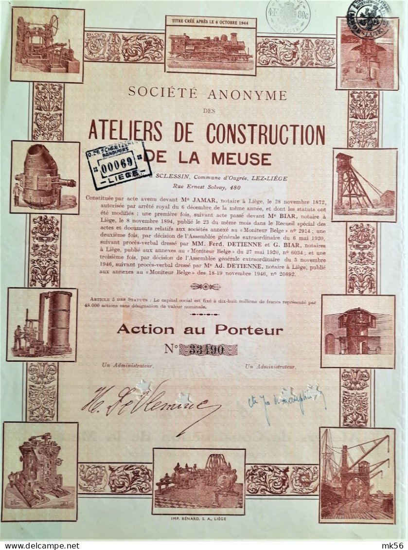 S.A. Des Ateliers De Construction De La Meuse (1946)  - Liège (DECO!) - Industry