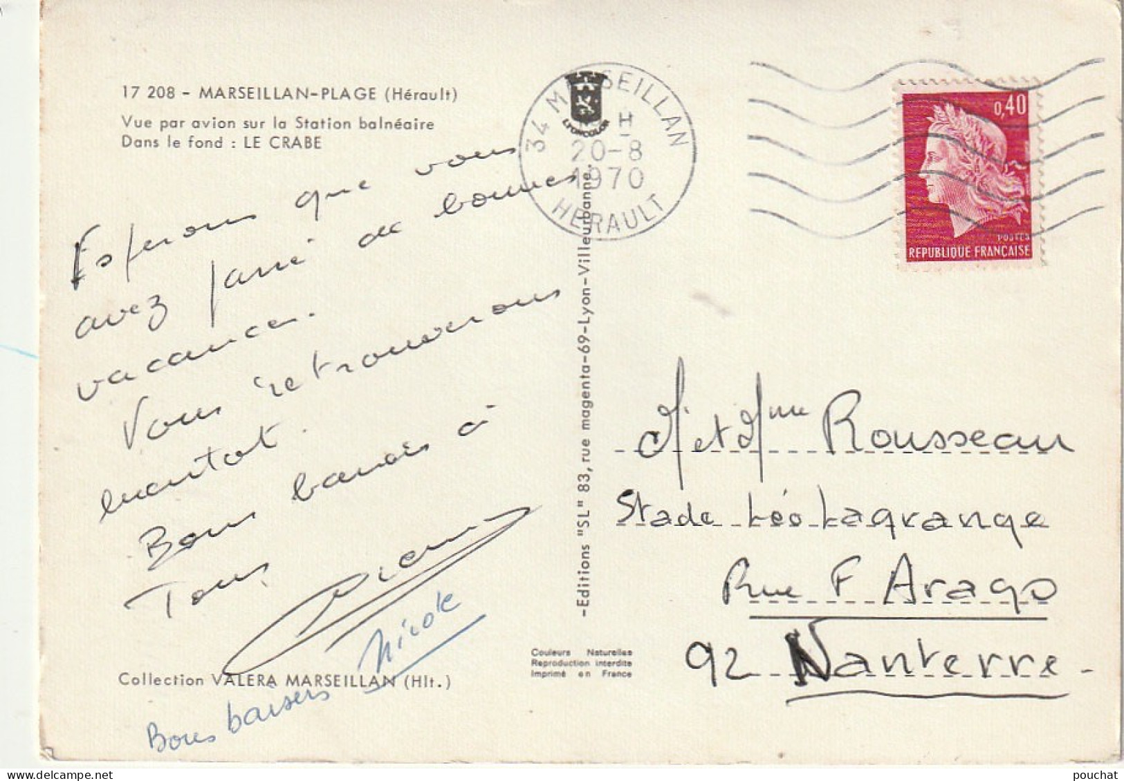AA+ 47-(34) MARSEILLAN PLAGE - VUE AERIENNE SUR LA STATION BALNEAIRE - DANS LE FOND : LE CRABE - Marseillan