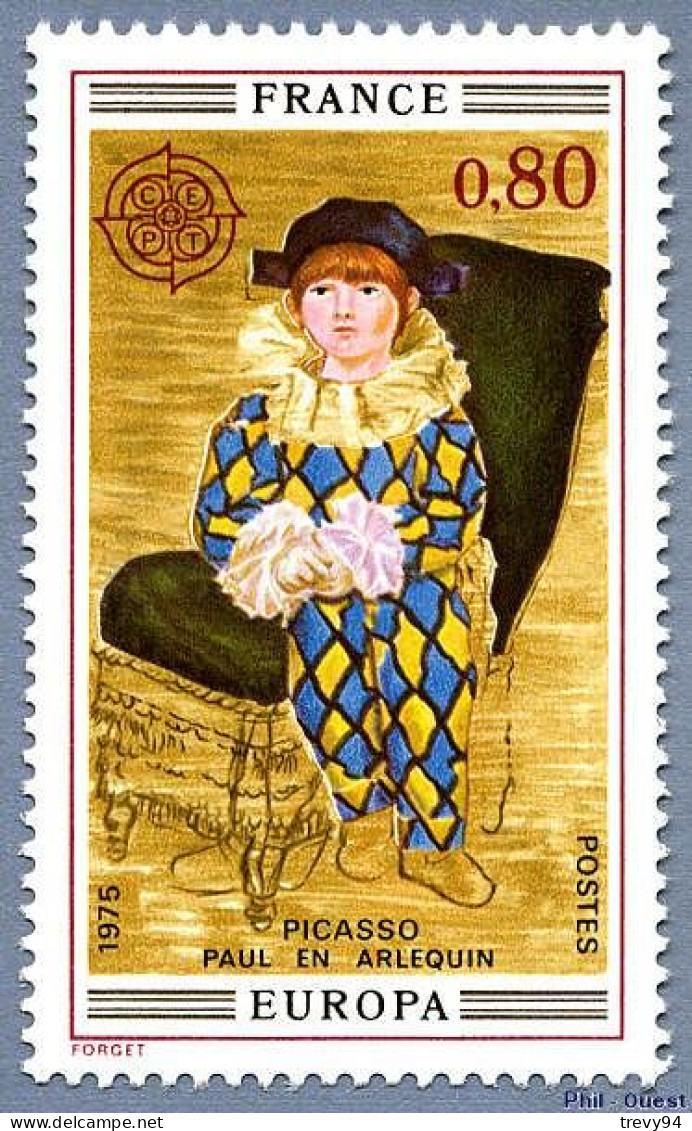 Timbre De 1975 - EUROPA C.E.P.T. Picasso  Paul En Arlequin - Yvert & Tellier N° 1840 - Unused Stamps