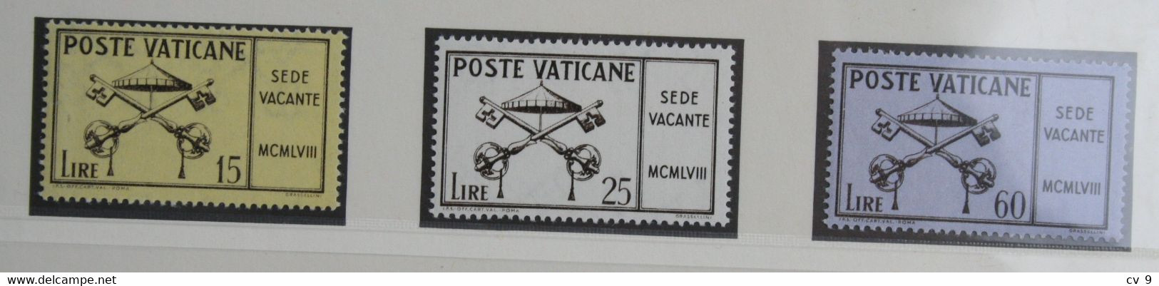 Sede Vacante 1958 Mi 300-302 Yv 265-267 POSTFRIS / MNH / ** VATICANO VATICAN VATICAAN - Nuovi