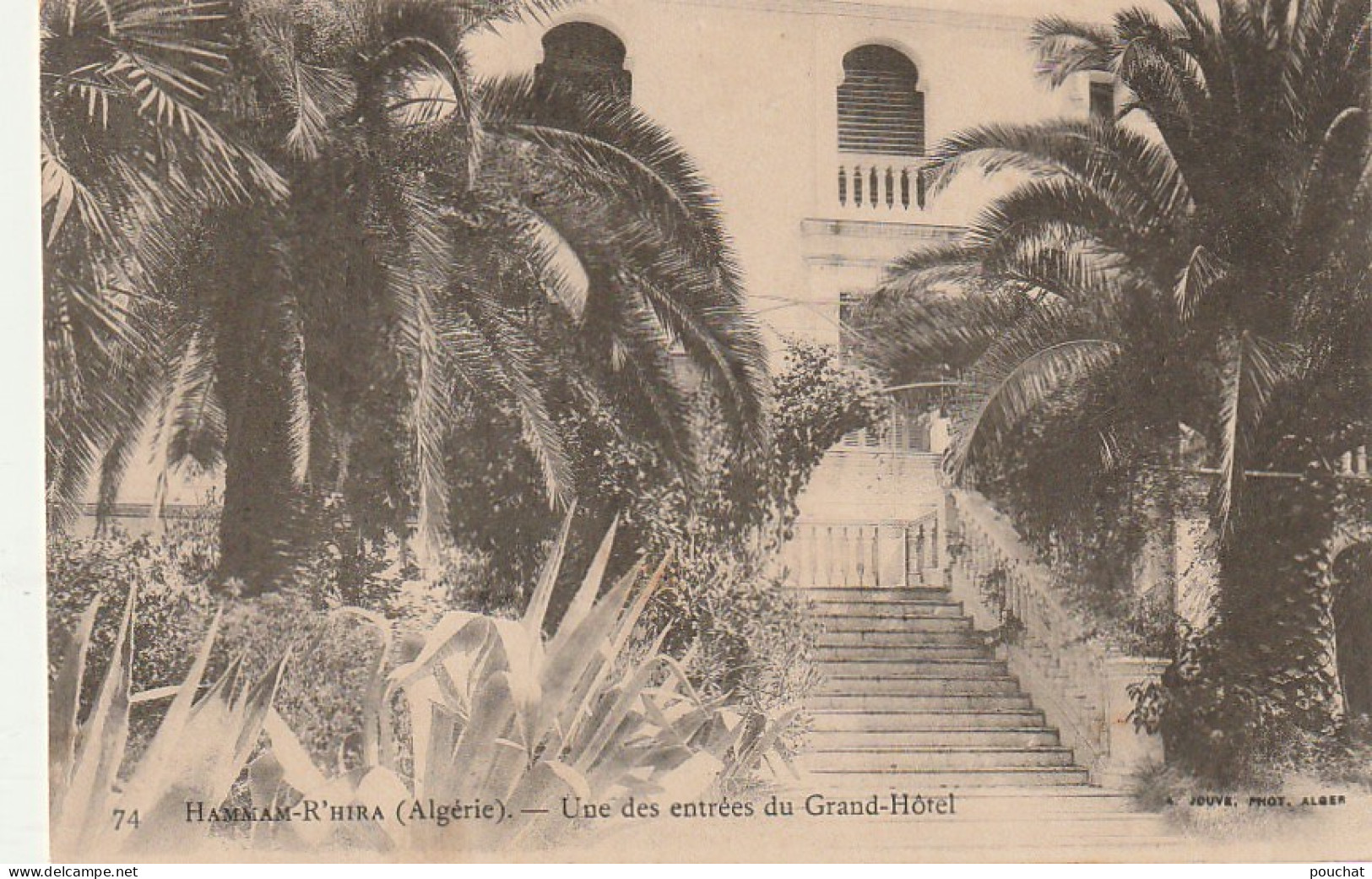 AA+ 51- HAMMAM R'HIRA ( ALGERIE ) , HAMMAM RHIRA - UNE DES ENTREES DU GRAND HOTEL - PHOT. JOUVE , ALGER - Sonstige & Ohne Zuordnung