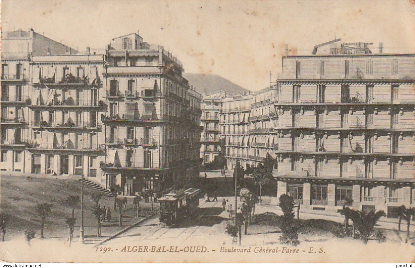 AA+ 51- ALGER BAB EL OUED ( ALGERIE ) - BOULEVARD GENERAL FARRE - ANIMATION - TRAMWAY - Algerien