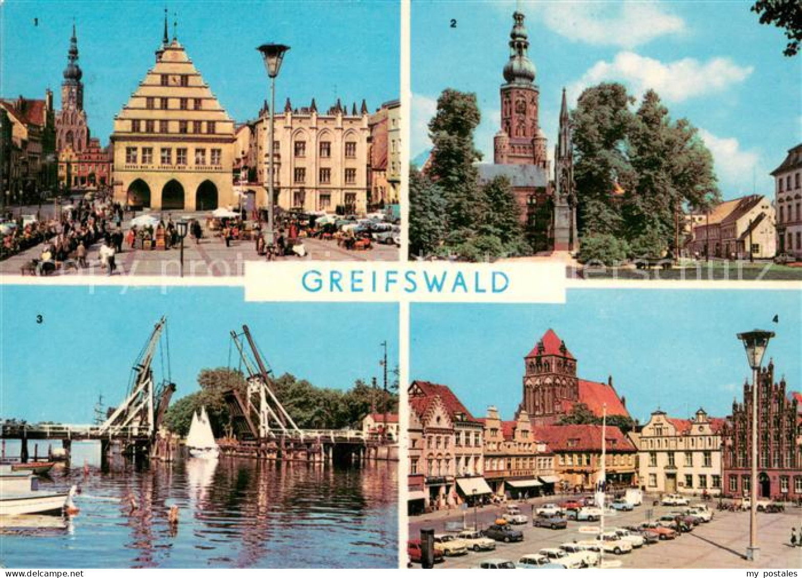 73649850 Greifswald Rathaus Nikolaidom Wiecker Bruecke Platz Der Freundschaft Gr - Greifswald