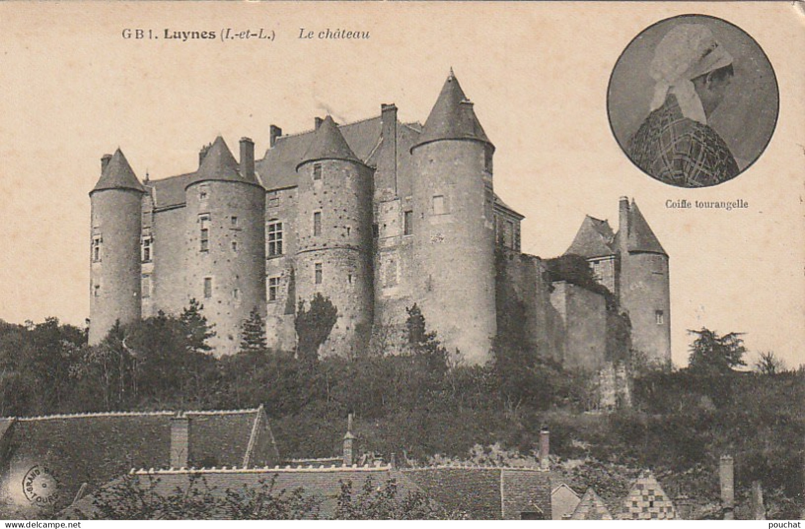 AA+ 53-(37) LUYNES - LE CHATEAU - MEDAILLON COIFFE TOURANGELLE - Luynes