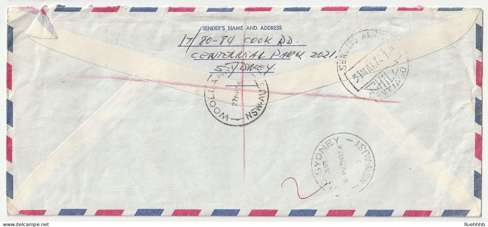 AUSTRALIA: 1974 Registered Airmail Cover To CHILE, $1 NAVIGATOR - Entiers Postaux