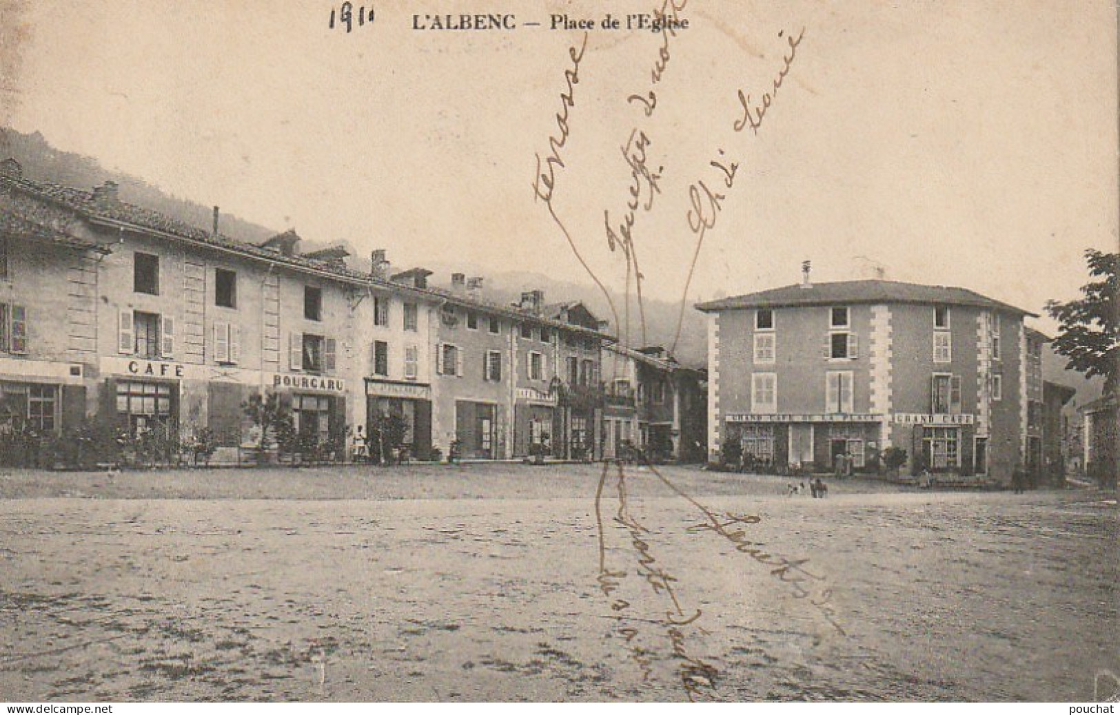 AA+ 54-(38) L'ALBENC - PLACE DE L'EGLISE - ANIMATION - CAFES - L'Albenc