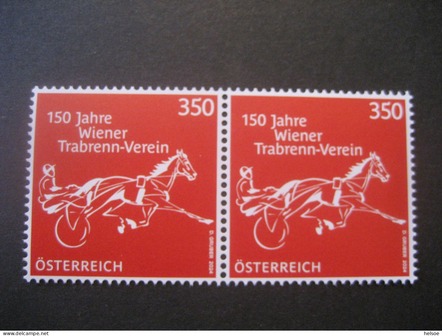 Österreich 2024/05- 150 Jahre Wiener Trabrenn-Verein, Nennwert 2x 350 Ct. Ungebraucht - Nuevos