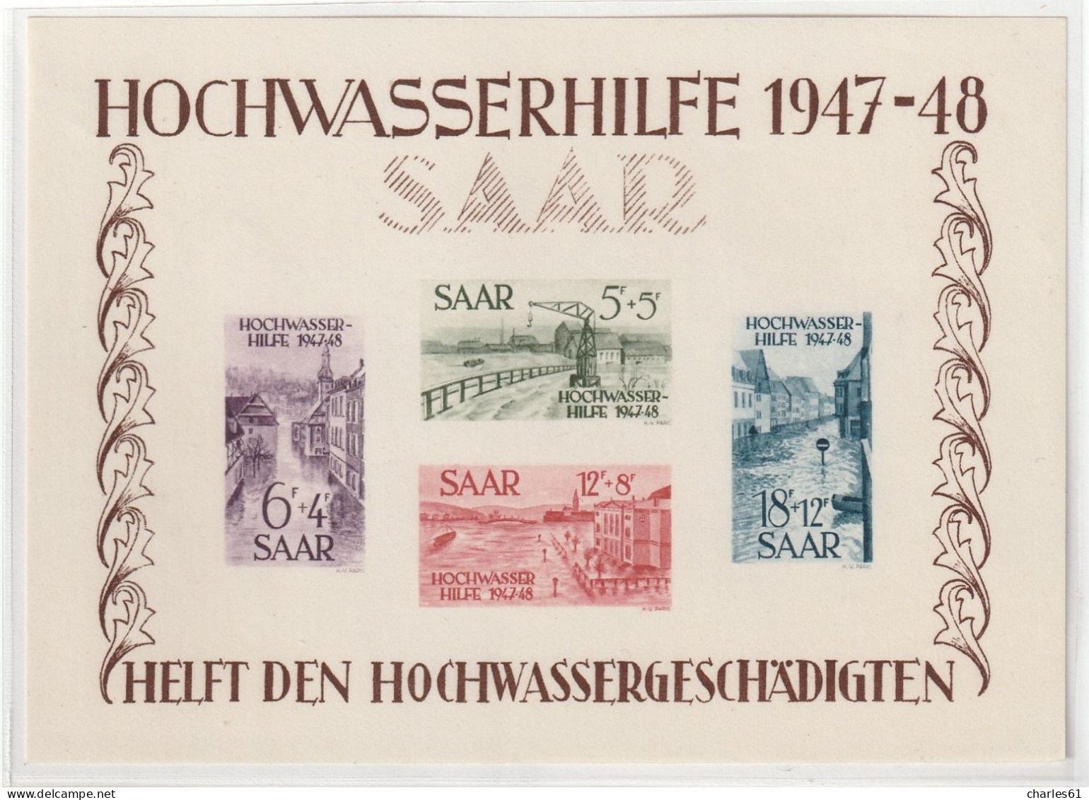 SARRE - BLOC N°1 * (1948) Inondation De Janvier 1947 - Blocks & Sheetlets