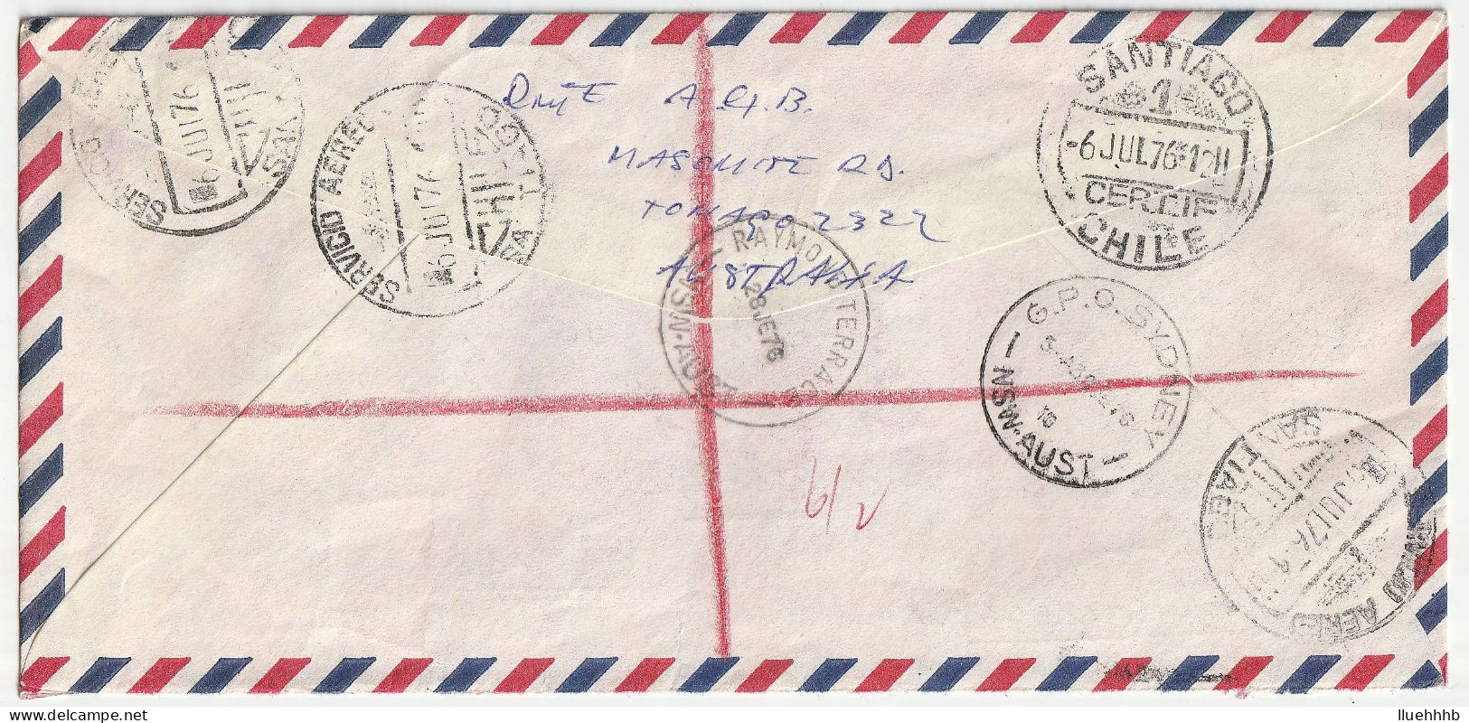 AUSTRALIA: 1976 Registered Airmail Cover To CHILE, $2 Hans Heysen Painting - Postwaardestukken