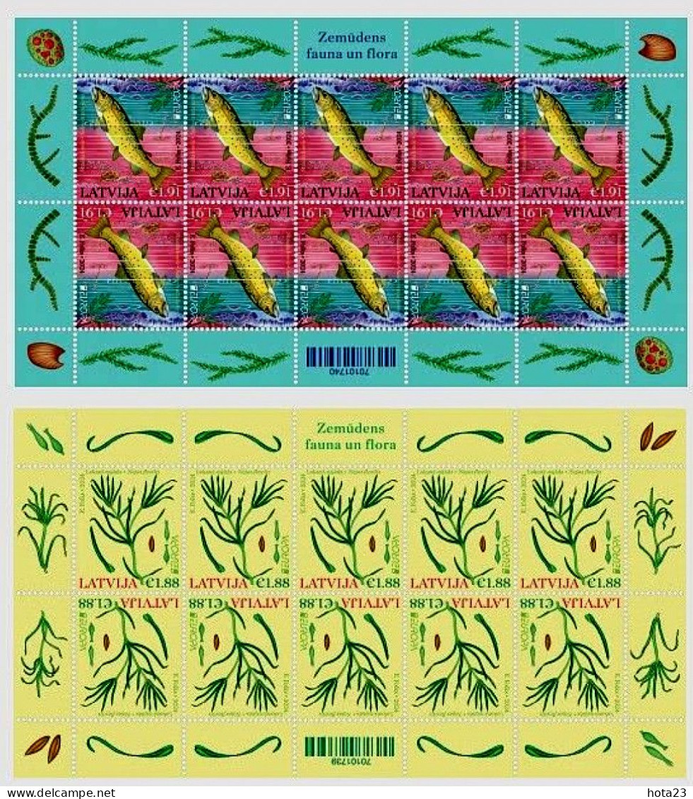 (!) Latvia Lettland Lettonie 2024 Europa CEPT Underwater Flora And Fauna Fish Plant MINI SHEET - 2024