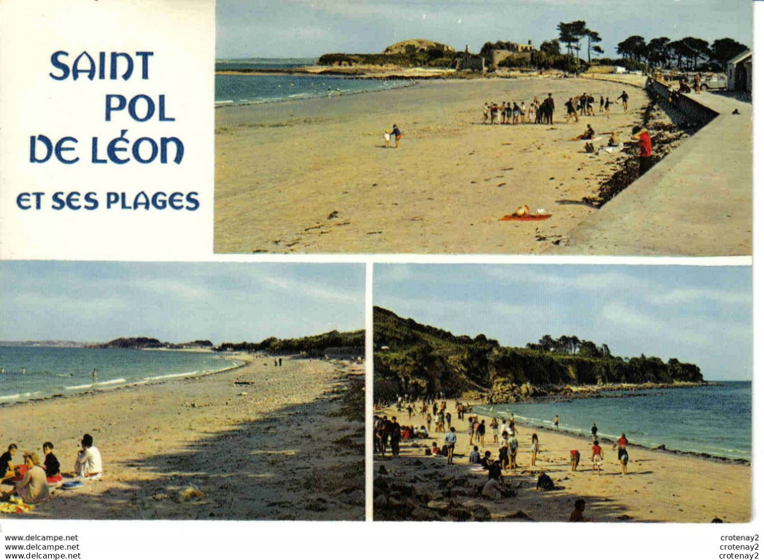 29 SAINT POL DE LEON En 3 Vues N°2423 Les Plages Baignade Enfants Jeux Citroën 2CV - Saint-Pol-de-Léon