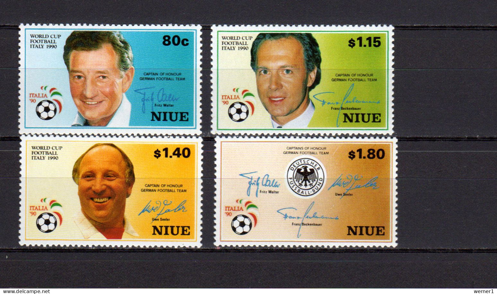 Niue 1990 Football Soccer World Cup Set Of 4 MNH - 1990 – Italie