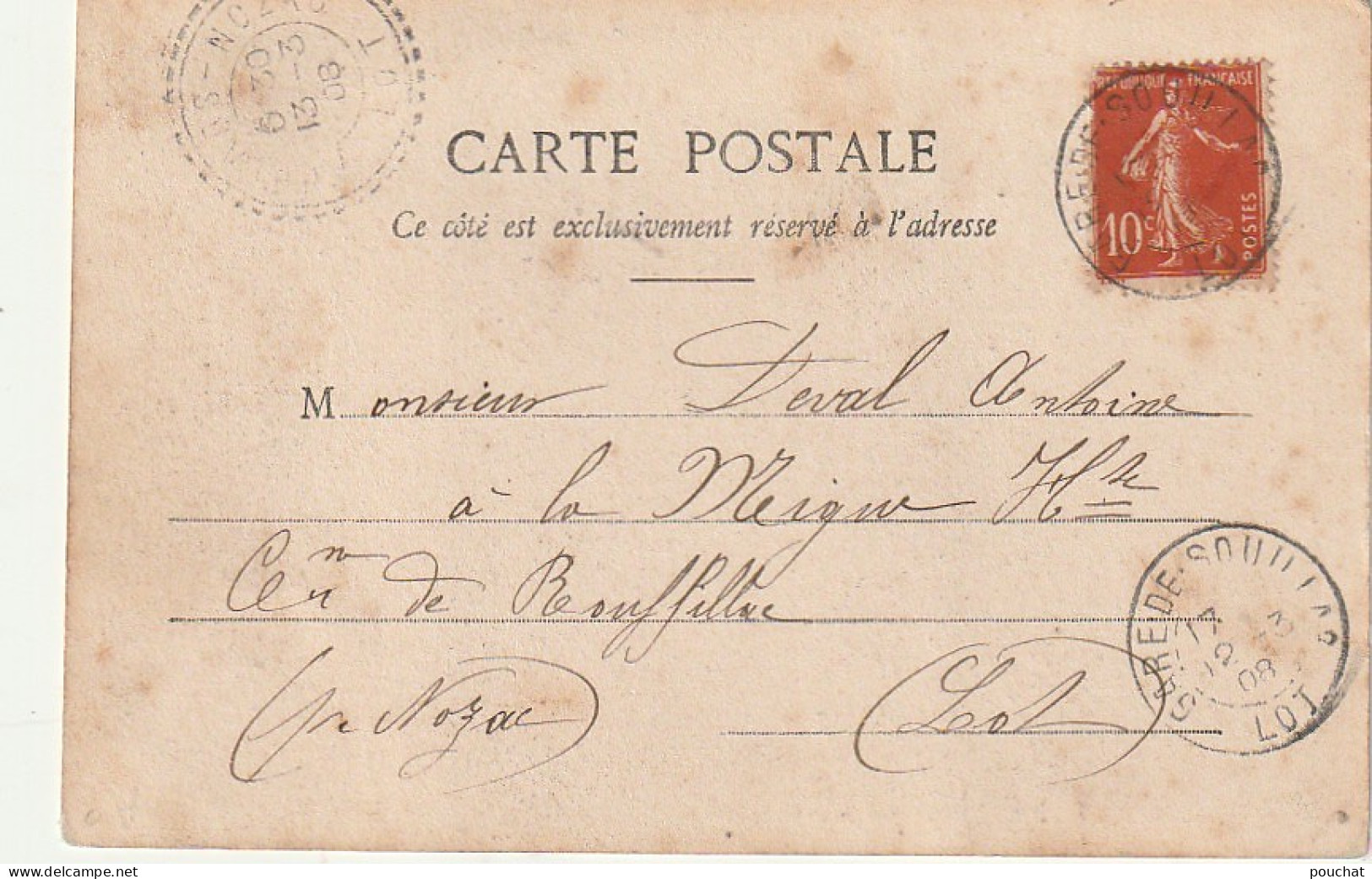 AA+62-(46) PUY L'EVEQUE - PORTEUSES D'EAU - CORRESPONDANCE  1908 - Sonstige & Ohne Zuordnung