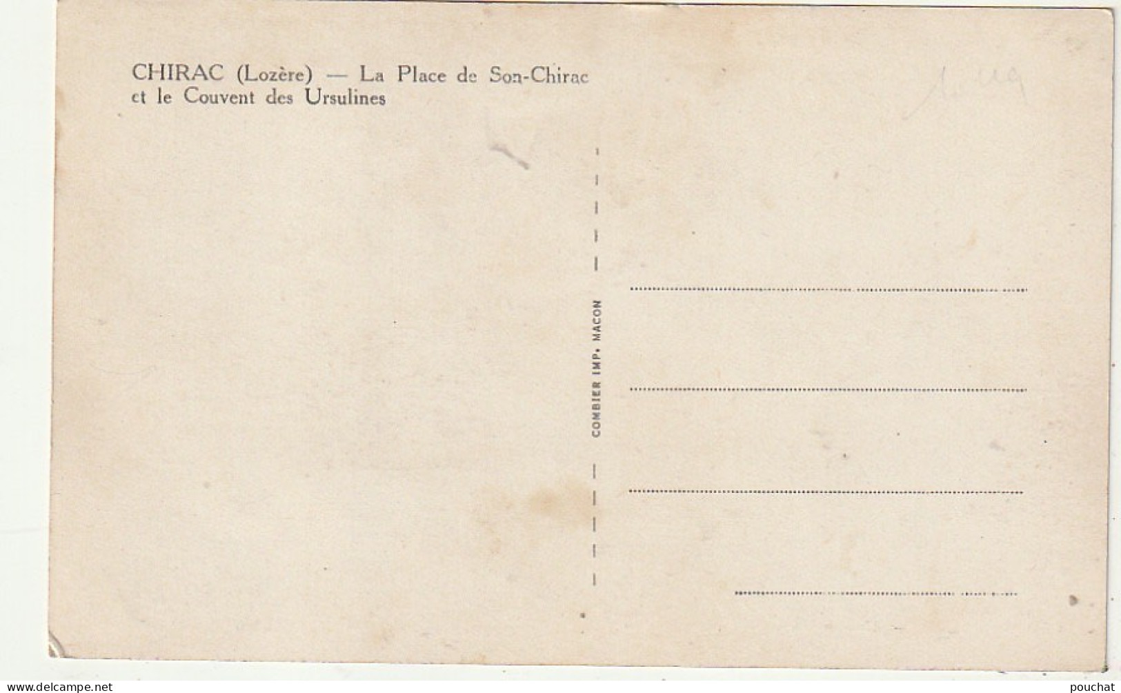 AA+ 63-(48) CHIRAC - LA PLACE DE SON CHIRAC ET LE COUVENT DES URSULINES - Otros & Sin Clasificación