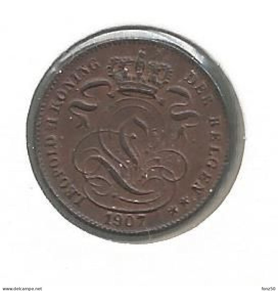 LEOPOLD II * 1 Cent 1907 Frans * F D C * Nr 12932 - 1 Centime