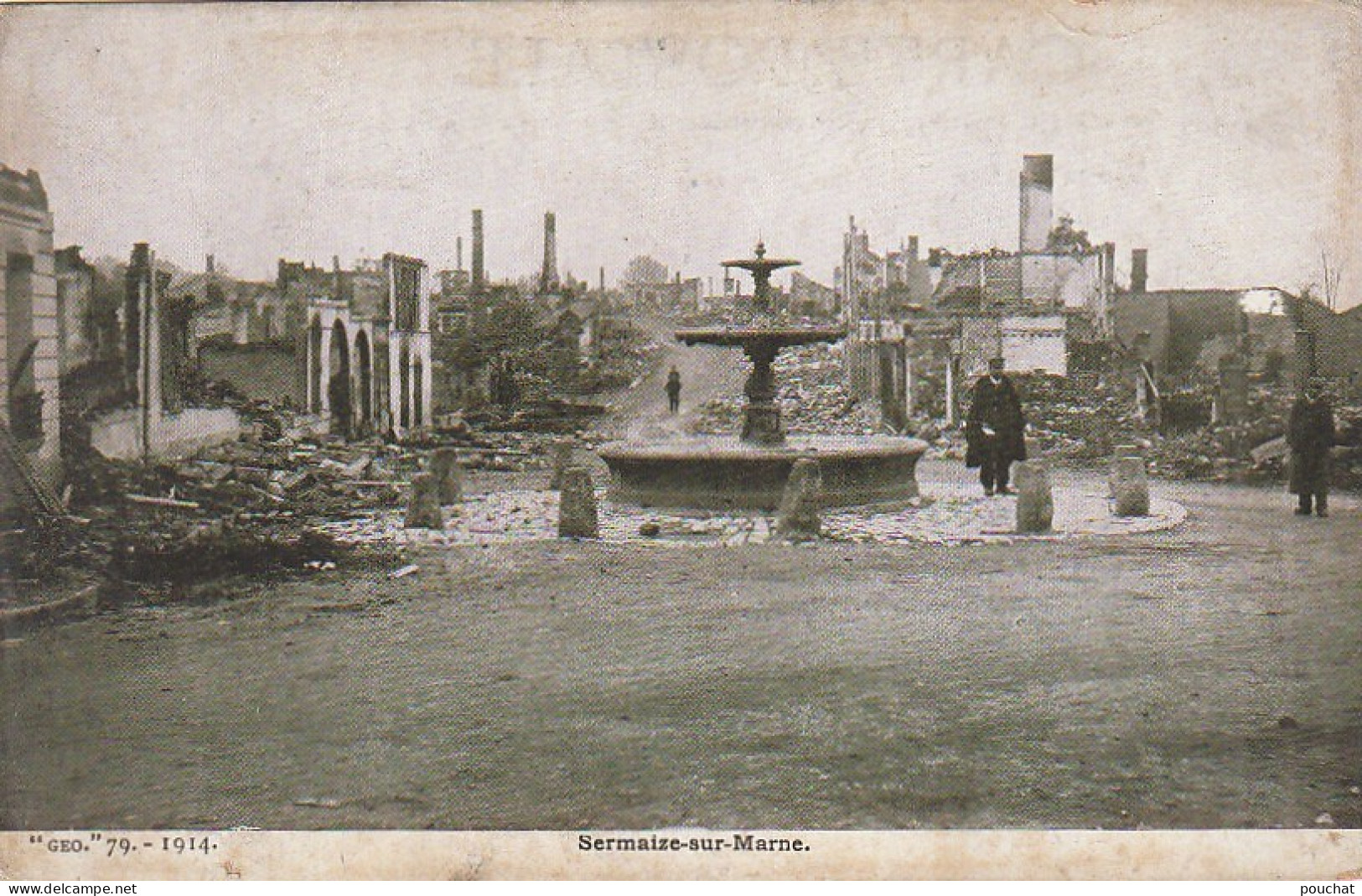 AA+ 66-(51) SERMAIZE SUR MARNE - FONTAINE AU MILIEU DES RUINES - GUERRE 1914 - Sermaize-les-Bains