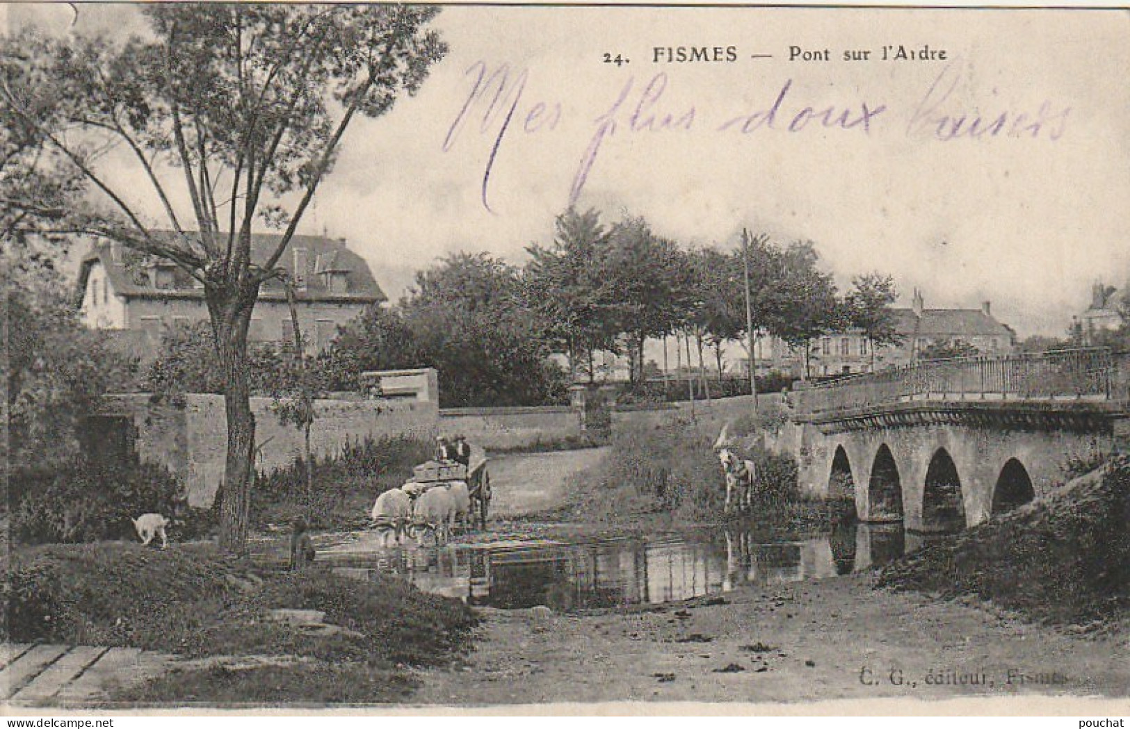 AA+ 66-(51) FISMES - PONT SUR L'ARDRE - ANIMATION - ATTELAGE BOEUFS - Fismes