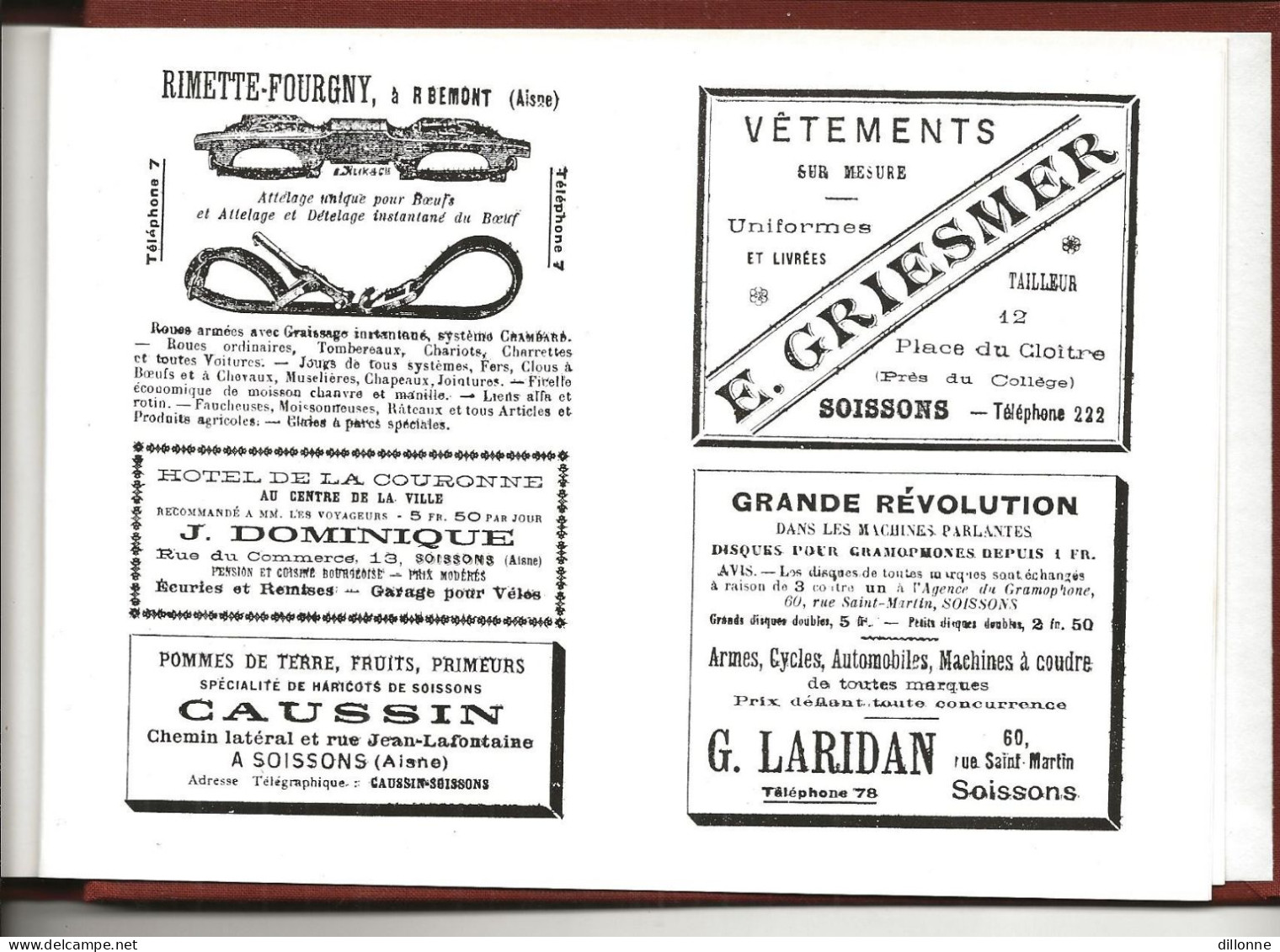 D 02  SOISSONS  à LA BELLE EPOQUE  LIVRE De 124 PAGES 124 CARTES DE SOISSONS  Format 210/150 - Soissons