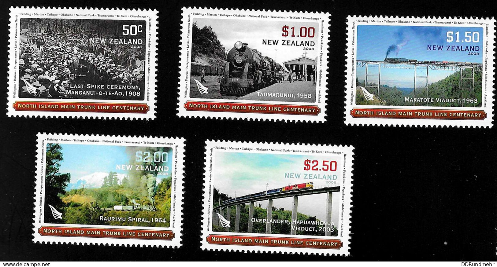 2008 Railway  Michel NZ 2543 - 2547 Yvert Et Tellier NZ 2444 - 2448 Stanley Gibbons NZ 3086 - 3090 Xx MNH - Unused Stamps