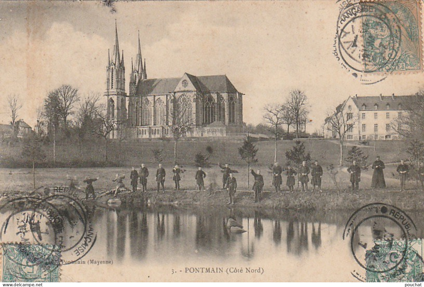 AA+ 69-(53) PONTMAIN ( COTE NORD ) - ETANG DES PERES - LA BASILIQUE - ANIMATION - Pontmain