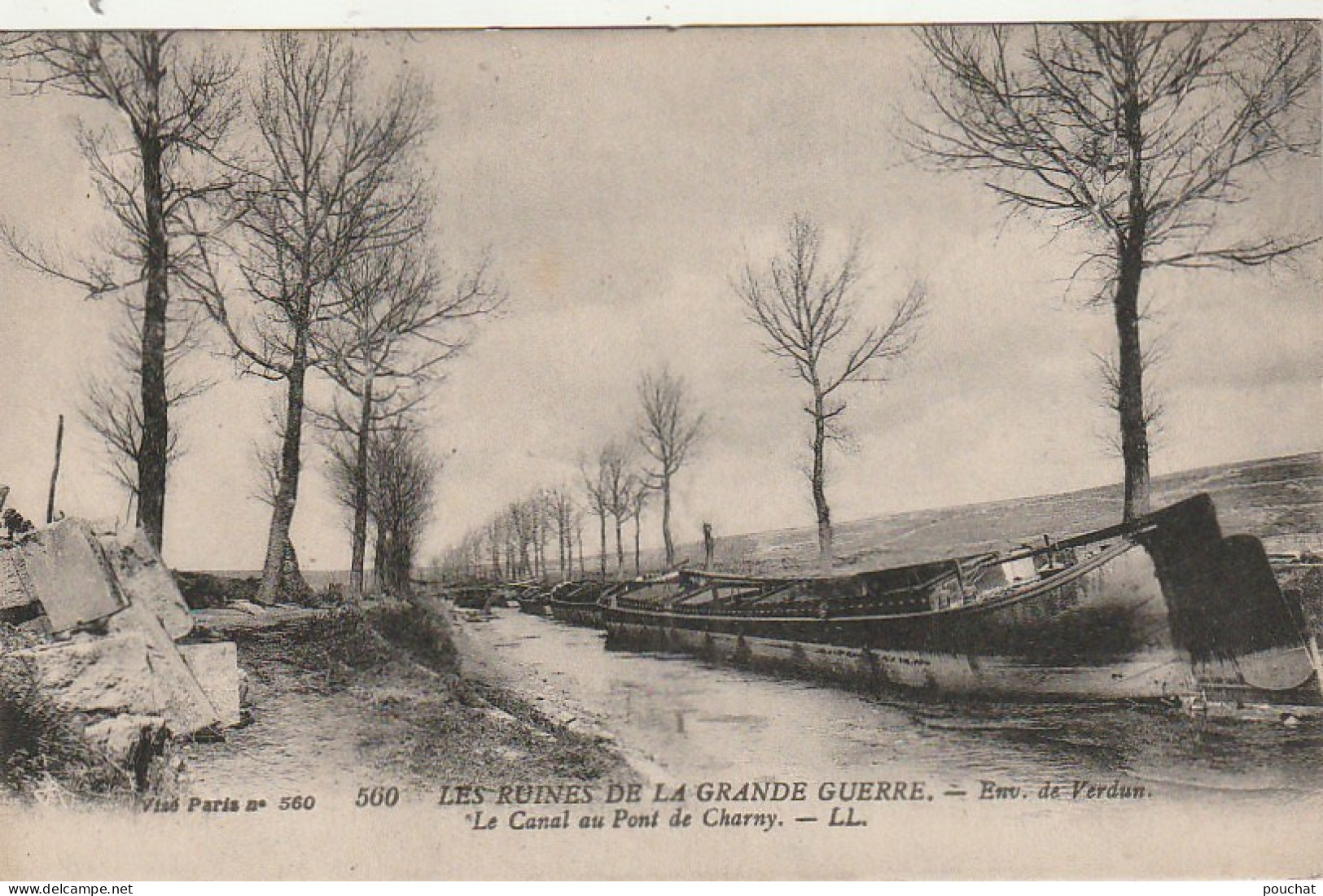 AA+ 71-(55) RUINES DE LA GRANDE GUERRE - ENVIRONS DE VERDUN - LE CANAL AU PONT DE CHARNY - PENICHES - Sonstige & Ohne Zuordnung