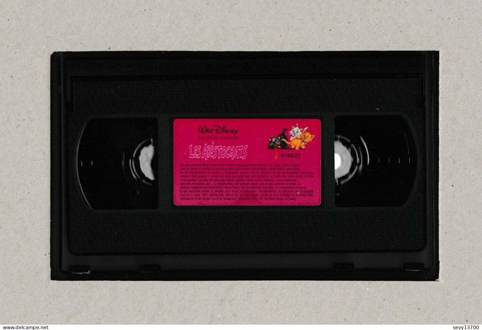 3 Cassettes VHS Walt Disney Les Aristochats - Les 101 Dalmatiens Et Rox Et Rouky - Cartoni Animati